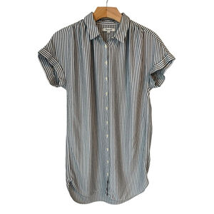 Madewell Shirt Dress Gray White Striped Size S